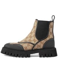 Gucci - Monogram Canvas Boots - Lyst