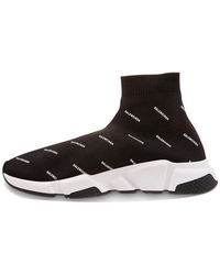 Balenciaga - Speed Trainer Mid 'Allover Logo - Lyst