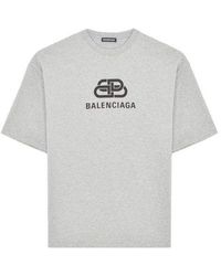 Balenciaga - Interlocked Bb Regular Fit T-shirt - Lyst