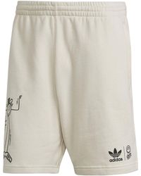 adidas - Originals Cartoon Graffiti Logo Printing Straight Casual Shorts Creamy - Lyst