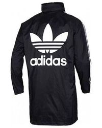 adidas - Originals Back Logo Printed Hooded Casual Windbreaker - Lyst