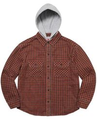 Supreme - Houndstooth Flannel Hooded Shirt - Lyst