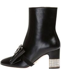 Gucci - (Wmns) Removable Bow Leather Ankle Boots - Lyst