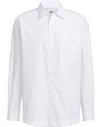 adidas - Originals Solid Color Single Breasted Long Sleeves Shirt Couple Style - Lyst