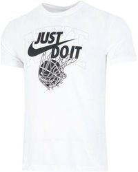 Nike - Just Do It Logo Alphabet Printing Round Neck Short Sleeve White T-shirt - Lyst