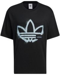 adidas - Originals Round Neck Dropped Shoulder Sleeves Large Logo Printing Short Sleeve T-Shirt - Lyst