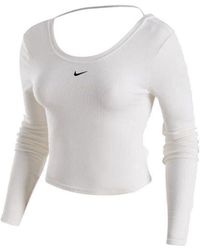 Nike - (Wmns) Sportswear Chill Knit Tight Scoop-Back Long-Sleeve Mini-Rib Top (Asia Sizing) - Lyst