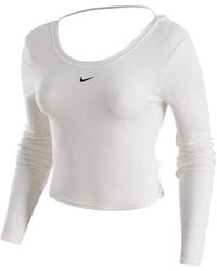 Nike - Sportswear Chill Knit Tight Scoop-back Long-sleeve Mini-rib Top (asia Sizing) - Lyst