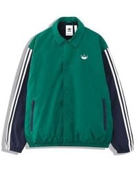 adidas - Originals Trefoil Coach Colorblock Logo Casual Jacket - Lyst