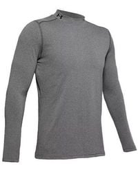Under Armour - Coldgear Armour Fitted Mock Long Sleeve T-Shirt 'Charcoal Light Heather - Lyst