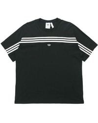 adidas - Originals 3-Stripe Tee Stripe Logo Embroidered Short Sleeve - Lyst