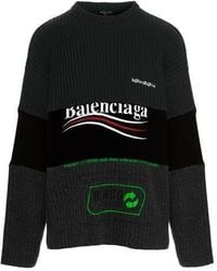 Balenciaga - Political Campaign Ribbed Panelled Sweater - Lyst