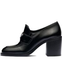 Prada - (Wmns) Brushed Leather High-Heel Loafers - Lyst