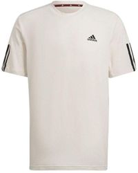 adidas - Logo Printing Solid Color Stripe Casual Short Sleeve - Lyst