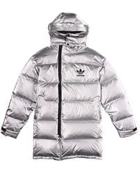 adidas - Originals Metal Dwn Jkt Stay Warm Diagonal Zipper Sports Hooded Down Jacket - Lyst