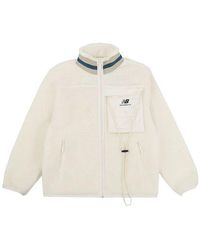 New Balance - Stay Warm Stand Collar Knit Lamb's Wool Jacket Couple Style - Lyst