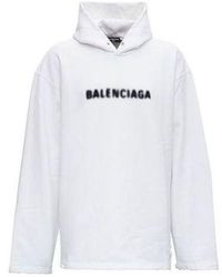 Balenciaga - Blurred Logo Distress Hoodie - Lyst