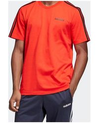 adidas - E 3S Tee Classic Stripe Training Sports Round Neck Short Sleeve - Lyst
