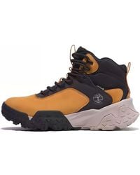 Timberland - Motion Scramble Mid Lace Up Hiking Boot With Gore-Tex Bootie 'Wheat Nubuck' - Lyst