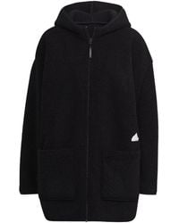 adidas - (Wmns) Polar Fleece Long Hooded Track Top - Lyst