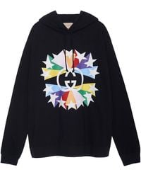 Gucci - Interlocking G Graphic-Print Hoodie - Lyst