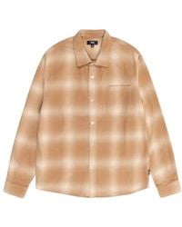 Stussy Frank Plaid Zip Shirt in Natural for Men | Lyst