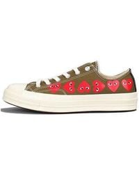 Converse - X Comme Des Garcons Play Chuck 70 Low Multi Heart 'Khaki' - Lyst