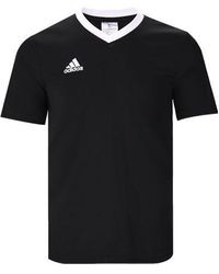 adidas - Contrasting Colors Collar Logo Casual Sports Short Sleeve T-Shirt - Lyst