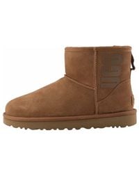 UGG - Classic Mini Rubber Logo Snow Boots Brown - Lyst