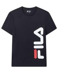 Fila - Alphabet Knit Round Neck Casual Sports Short Sleeve - Lyst