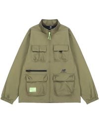 New Balance - Casual Sports Stand Collar Woven Military Jacket - Lyst