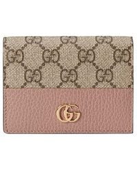 Gucci - Gg Marmont Bi-Colour Card Case Wallet - Lyst