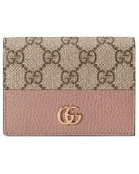 Gucci - Gg Marmont Bi-Colour Card Case Wallet - Lyst