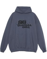 Balenciaga - Hand-Drawn Bb Icon Hoodie Large Fit - Lyst
