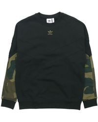 adidas - Originals Camo Crew Sweat Cotton Pullover Hoody - Lyst