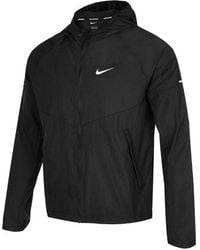 Nike - As Nk Rpl Miler Jkt Jacket Reflective Logo Print Woven Sports Hooded Jacket - Lyst