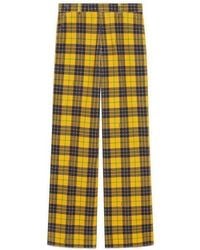 Gucci - Straight-Leg Checked Tartan Cotton Pant - Lyst