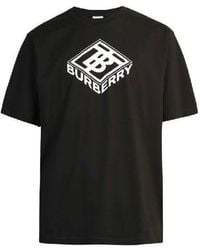 Burberry - Logo Graphic Cotton Tshirt Printing Short Sleeve - Lyst
