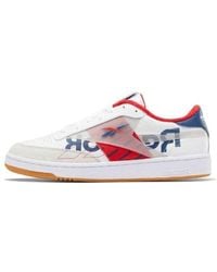 Reebok - Club C 85 Lightweight Cozy Low Top Casual Skate Shoes White Blue - Lyst