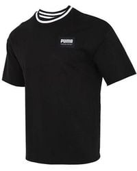 PUMA - Solid Round Neck T-Shirt - Lyst