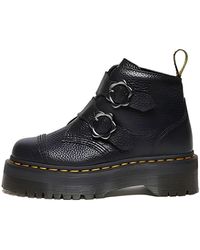 Dr. Martens - Devon Flower Buckle Leather Platform Boots - Lyst