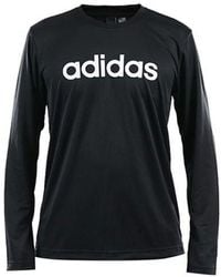 adidas - M Logo Ls T Logo Printing Sports Round Neck Long Sleeves - Lyst