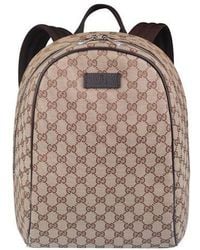Gucci - Logo Leather Logo Canvas Schoolbag Backpack Classic - Lyst