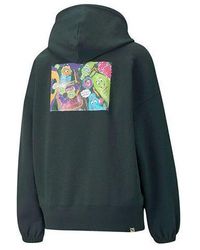 PUMA - Downtown Graphic Hoodie Green - Lyst