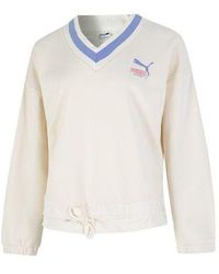 PUMA - (Wmns) Logo V Neck Sweatshirt - Lyst