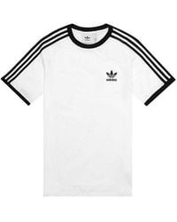 adidas - Originals 3-Stripes Tee Casual Round Neck Loose Logo Stripe Short Sleeve - Lyst