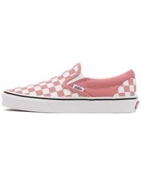 Vans - Checkerboard Classic Slip-on Low-top Sneakers Pink/white - Lyst