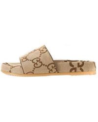 Gucci - Gg Canvas Slide Sandal 'Camel Monogram' - Lyst