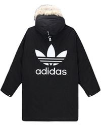 adidas - Originals Down Fur Parka Casual Sports Stay Warm Hooded Down Jacket - Lyst