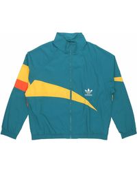 adidas - Originals Ts Track Top Colorblock Windproof Sports Jacket Green - Lyst